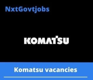 Komatsu Coordinator Customer Account Receivable Vacancies In Kathu 2022