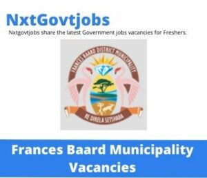 Frances Baard Municipality Infrastructure Services Vacancies in Kimberley 2022