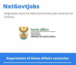 Department of Home Affairs Mobile Officer Vacancies in Calvinia 2023